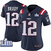 Women Nike Patriots 12 Tom Brady Navy 2019 Super Bowl LIII Color Rush Limited Jersey,baseball caps,new era cap wholesale,wholesale hats